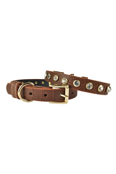 Bestie Elizabeth Medium Leather Dog Collar 45cm