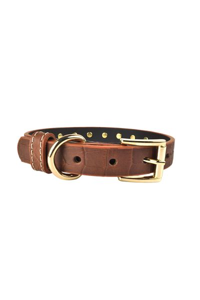 Bestie Elizabeth Medium Leather Dog Collar 45cm