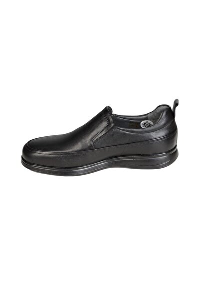 Fosco Men's Black Leather Casual Shoes - 9547