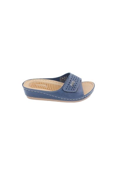 GEZER Παντόφλες Mother με ρυθμιζόμενη σόλα μασάζ Velcro Ανατομική σόλα Navy Blue