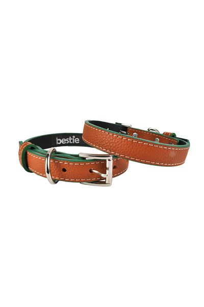 Bestie Panama Medium Leather Dog Collar 45cm