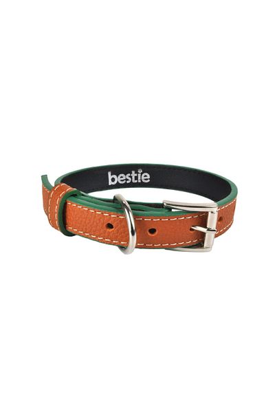 Bestie Panama Medium Leather Dog Collar 45cm