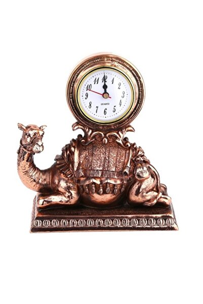 Lucky Art 029 Bakır Deve Figürlü Masa Saati 19 Cm