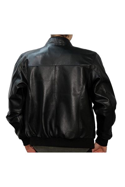 bulutleather Men's Leather Coat with Elastic