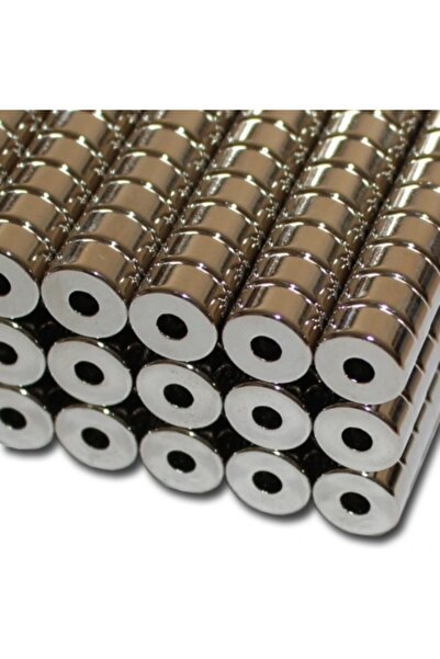 Dünya Magnet 10 Adet Çap 10mm X Del.çapı 5mm X Kalınlık 5mm Süper Güçlü Delik...