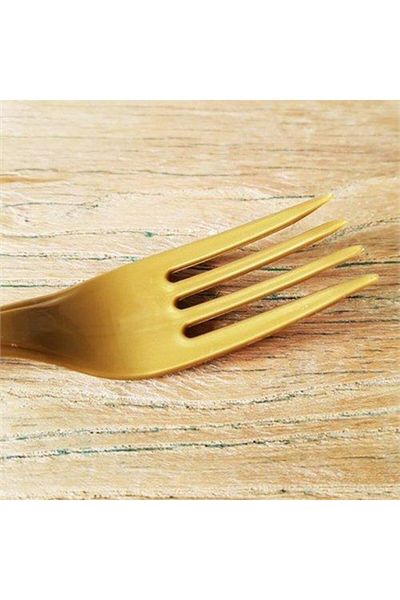 LOMİGA Gold Hard Plastic Fork 25 Pieces 18 cm