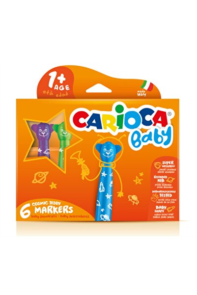 CARIOCA Teddy Şekilli Jumbo Bebek Süper Yıkanabilir Keçeli Boya Kalemi 6lı