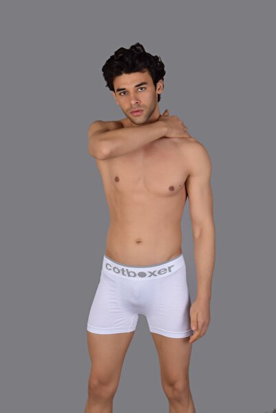 COTBOXER White Seamless Men's Boxers