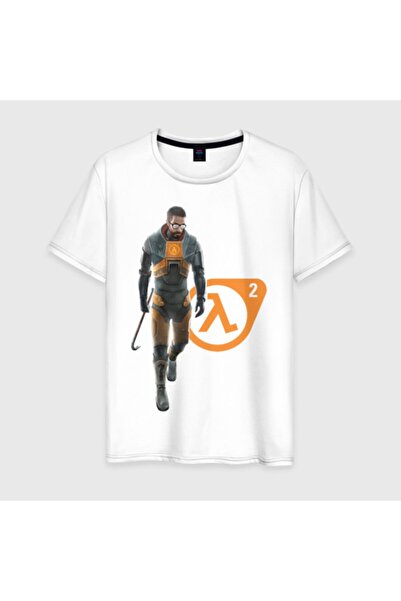 GALASHOP تي شيرت الألعاب الأبيض نصف الحياة 2 جوردون فريمان للجنسين