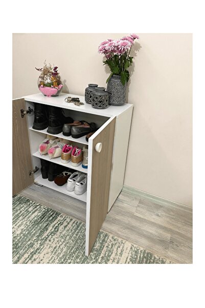 IRMAK MOBİLYA Cordoba Ayakkabılık Çok Amaçlı Dolap 2 Kapaklı 3 Raflı Mutfak Hol Banyo Balkon Ofis