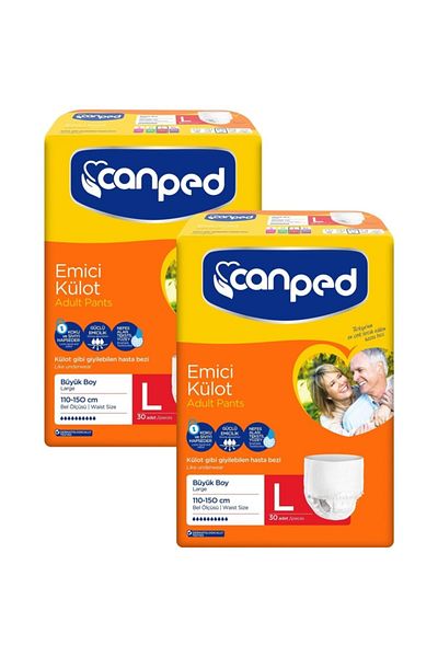 Canped Absorbent Panties Large Size Large Patient Diapers 2 Packs of 30