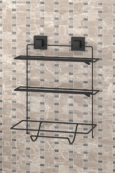 Teknotel Easyfix Adeziv - Fără găurire șuruburi! Suport pentru prosoape din hârtie folie extensibilă Negru Rack Mat Ef032