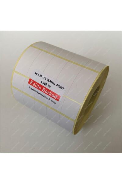 Kalite Barkod 20x40 Yanyana 4'lü Termal Etiket | Rulo Etiket |
