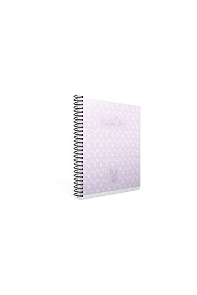 Gıpta 80 de coli 17x24 Cactus Love Spiral offset copertă din plastic Notebook cu rigle 4417