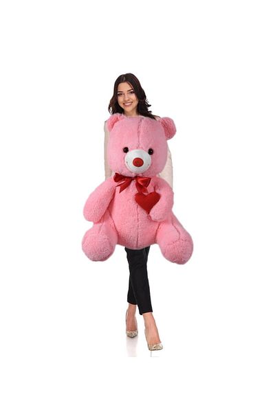 Sole Adorable Plush Bear Sitting Heart Holding 80 cm - Special Gift for Lover