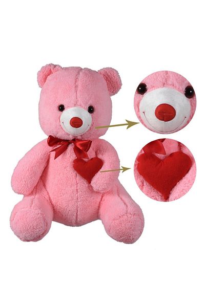 Sole Adorable Plush Bear Sitting Heart Holding 80 cm - Special Gift for Lover