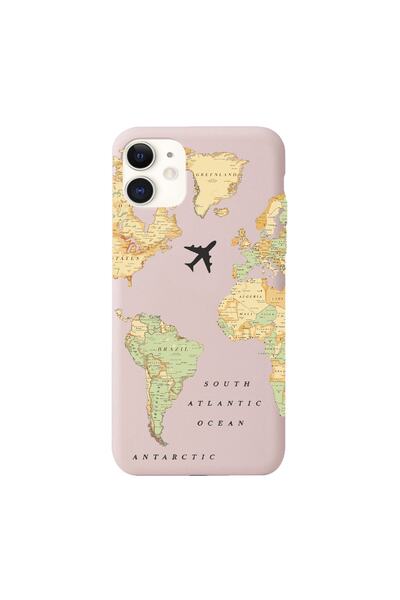 shoptocase Iphone 11 Eski Dünya Haritası Desenli Telefon Kılıfı