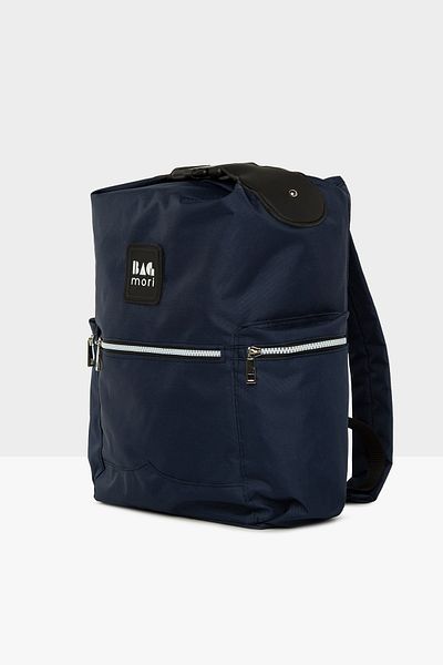 Bagmori Women's Navy Blue Backpack with Belt Holder Pocket M000005577