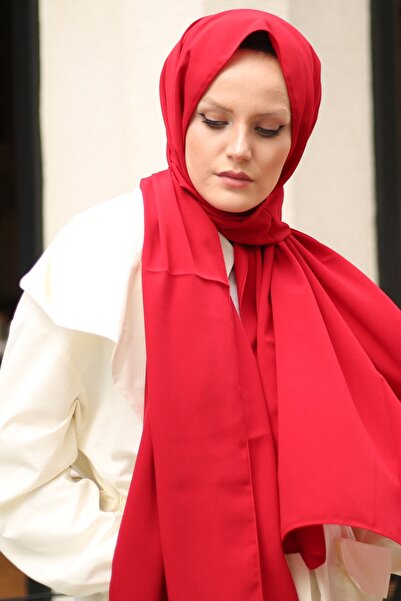 Stella Medina Silk Shawl 75x200 cm Red