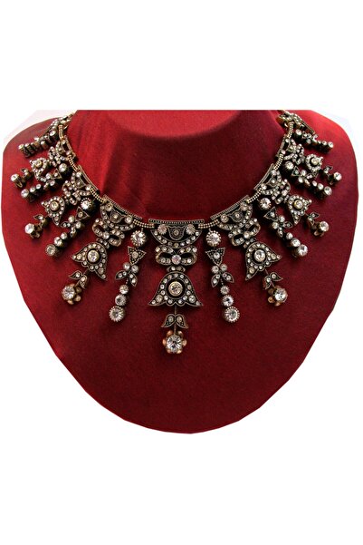 Aşina Gümüş Yeni Yıl Hediyesi Kadın Elmas Montür Gerdanlık Kolye Sevgiliye He...