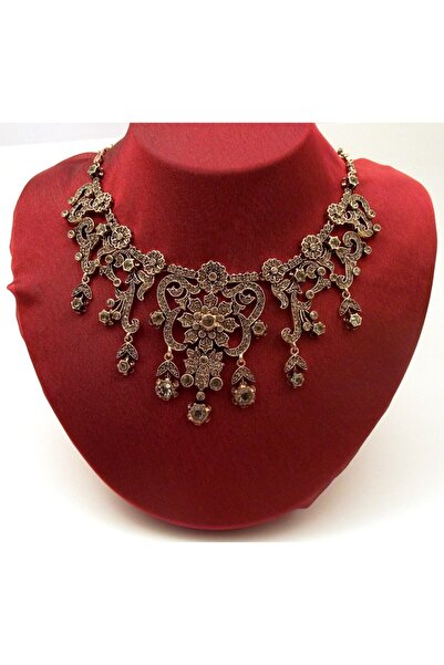 Aşina Gümüş Yeni Yıl Hediyesi Kadın Gold Hürrem Elmas Montür Sultana Kolye Gerdanlık