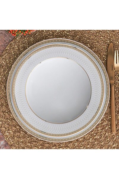 Güral Porselen Dekorlu Beyaz Porselen Tolstoy Yemek Takımı 84 Parça