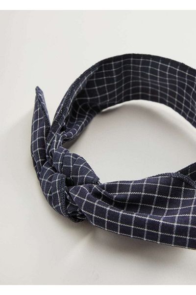 MANGO Kids Marineblau gemustertes Haarband mit Schleife für Kinder