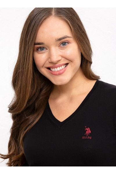 U.S. Polo Assn. Pulover negru de damă 