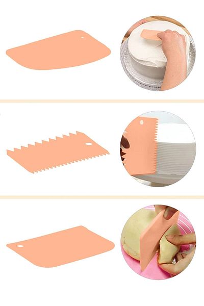 Bayev Pd-3204 3-Piece Dough Cutter-Scraper-Shaper - Pink