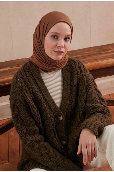 ASLI Women's Chocolate Combed Shawl