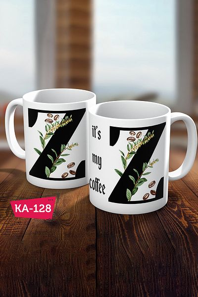 Biz Dijital Z Letter Printed Gift Coffee Mug Cup
