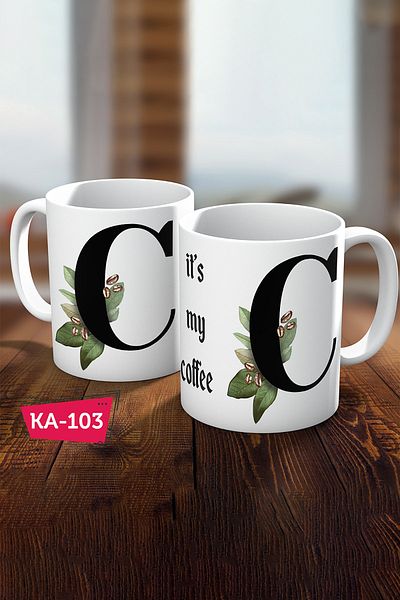 Biz Dijital Letter C Printed Gift Coffee Mug