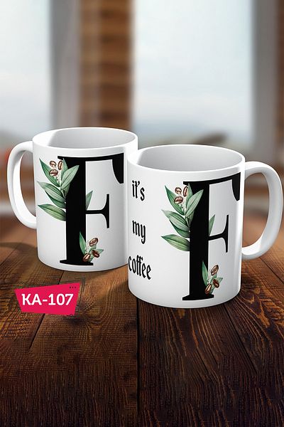 Biz Dijital Letter F Printed Gift Coffee Mug