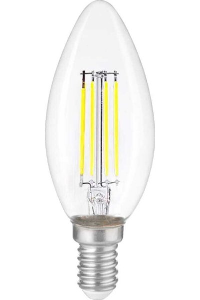 Heka Düz Buji Filament Edison Tip Rustik Şeffaf Cam Ampul 6 W Led Ampul - Bey...