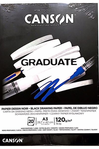 Canson Bloc Desen Graduate Cangrad Negru 20 Sy A3 120 Gr
