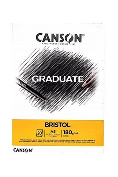 Canson Bristol 20 coli A5 180 grame bloc de desen pentru absolvenți - Cangrad
