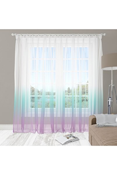 Alacastore Dokuma Şeffaf Degrade 1/2 Normal Pileli Tül Serisi