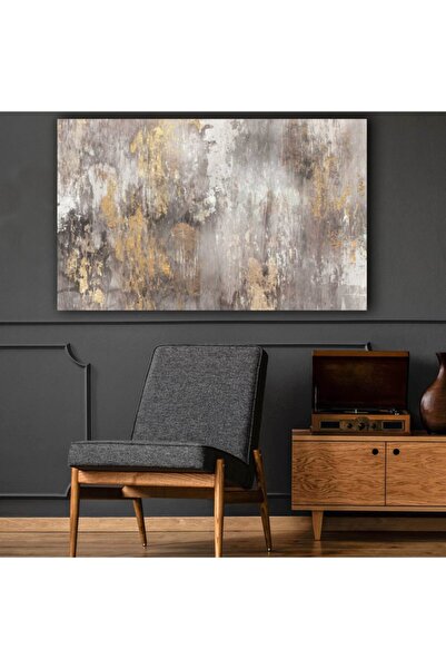 Seİs Tablo Soyut Model Gold Işleme Görünümlü Kanvas Tablo