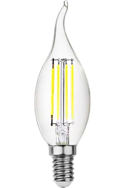 Heka Kıvrık Buji Filament Edison Tip Rustik Şeffaf Cam Ampul 6 W Led Ampul - Beyaz Işık Erd-94