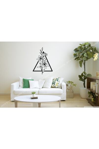 HTS TASARIM Zambak Duvar Tablosu 60x55cm - Ahşap Dekoratif Modern Duvar Süsü ...