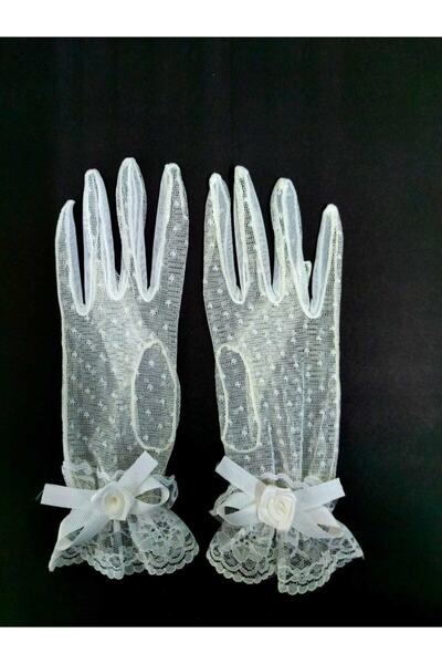 beyaz aksesuar Bridal Gloves
