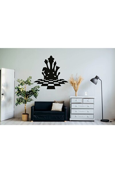 HTS TASARIM Satranç Şah Duvar Tablosu 50x54cm - Ahşap Dekoratif Modern Duvar ...