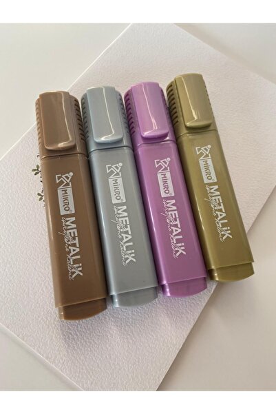 Mikro Metalik Fosforlu Kalem 4 Renk Set