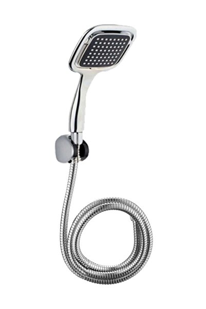 AKCAKESE Siyah Kare Banyo Duş Seti Hortum Mafsal Ve Başlık Set