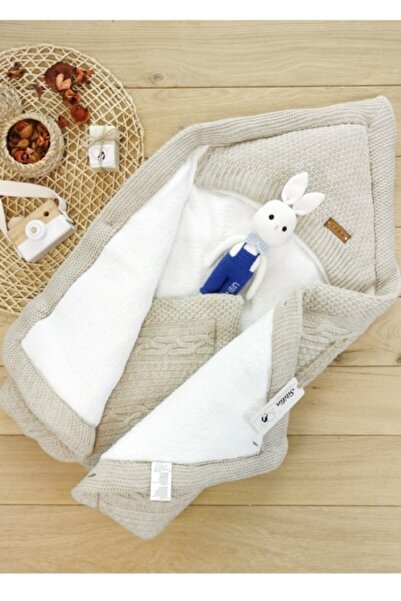 Sitilin Girl Boy Baby Swaddle Blanket Brown Knitwear Set