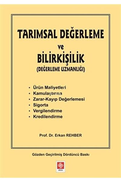 Ekin Yayınevi Tarımsal Değerleme Ve Bilirkişilik Değerleme Uzmanlığı