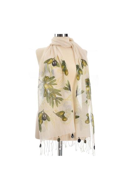 Dosimira Olive Lace Cotton Shawl