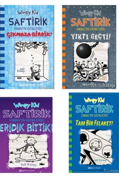 Epsilon Yayınevi Saftirik Greg'in Günlüğü 12-13-14-15 Jeff Kinney 4 Kitap Set -