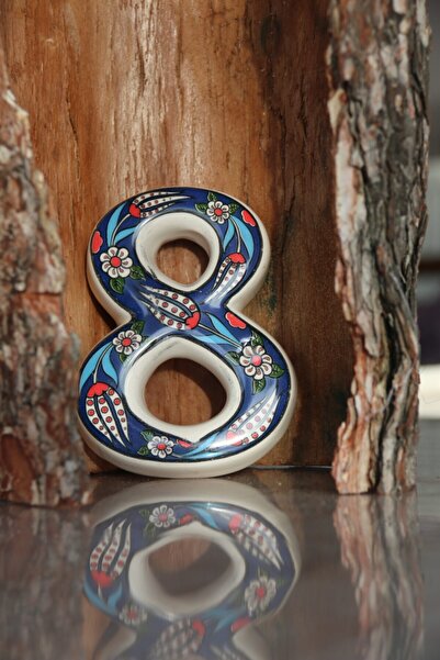 Yılmazel 3 Renk Seçenekli El Yapımı Seramik Kapı Numarası, Kapı Numaraları 8 Lacivert