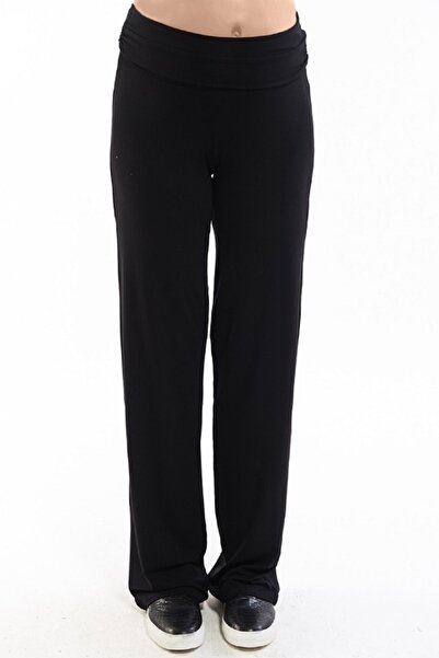 Motherway Hamile Geniş Paça Rahat Siyah Pantolon